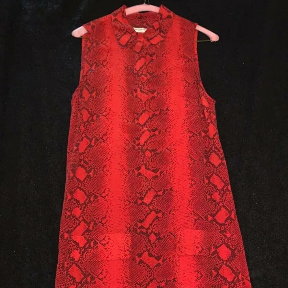 Equipment Dress Red With Animal Print 100% Silk